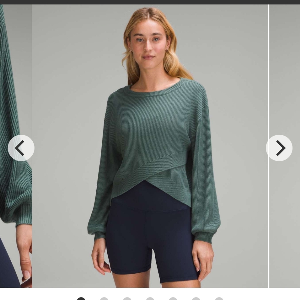 NWT Lululemon Reversible sz. 6 Crossover SweaterMedium Forest
